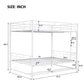 White Full Over Full Metal Bunk Bed With Storage