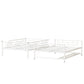 White Full Over Full Metal Bunk Bed With Storage