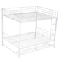White Full Over Full Metal Bunk Bed With Storage