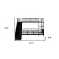 Black Twin Over Twin Metal Bunk Bed With Slide