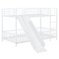 White Twin Over Twin Metal Bunk Bed With Slide