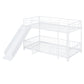 White Twin Over Twin Metal Bunk Bed With Slide