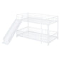 White Twin Over Twin Metal Bunk Bed With Slide