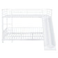 White Full Over Full Metal Bunk Bed With Slide
