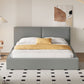 Gray Tufted Velvet Upholstered Queen Bed Frame
