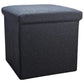 15" Black Boucle Cube Storage Ottoman