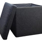 15" Black Boucle Cube Storage Ottoman