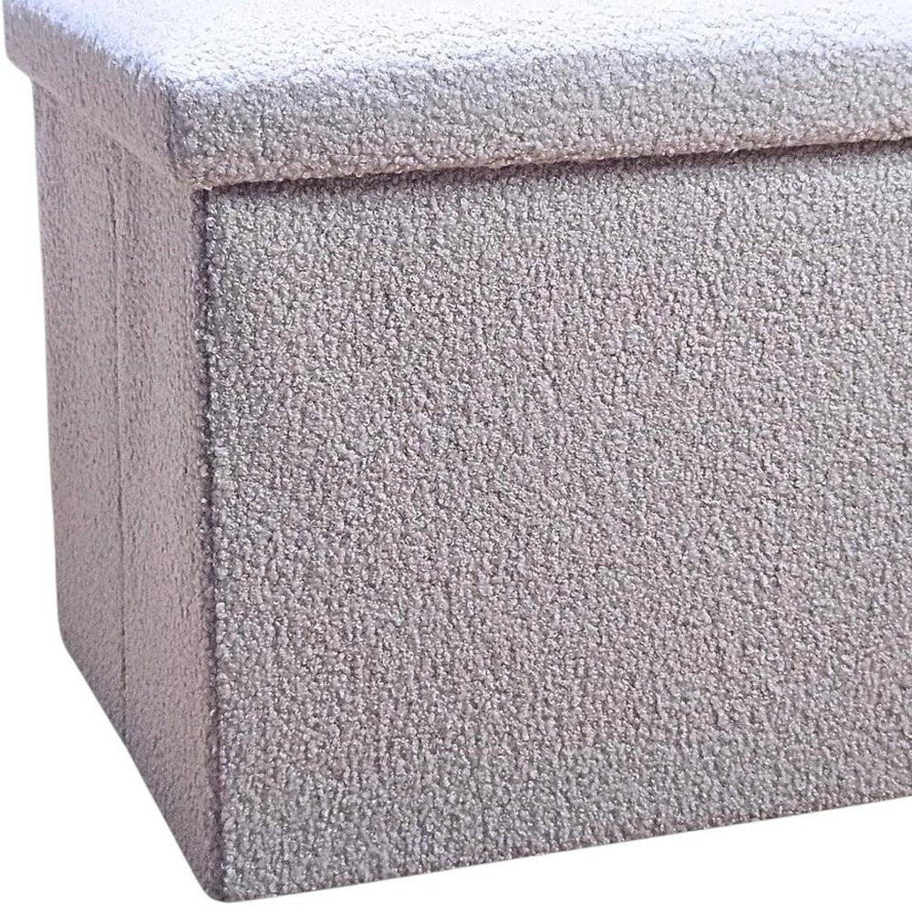 15" Taupe Boucle Cube Storage Ottoman