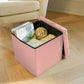 15" Taupe Boucle Cube Storage Ottoman