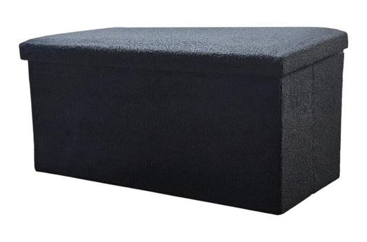 30" Gray Boucle Storage Ottoman