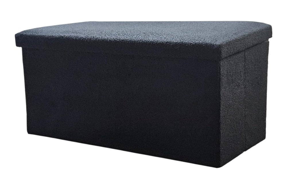 30" Black Boucle Storage Ottoman