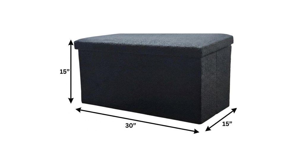 30" Gray Boucle Storage Ottoman