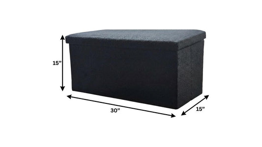 30" Gray Boucle Storage Ottoman