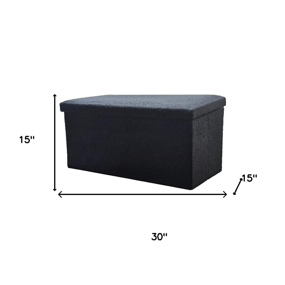 30" White Boucle Storage Ottoman