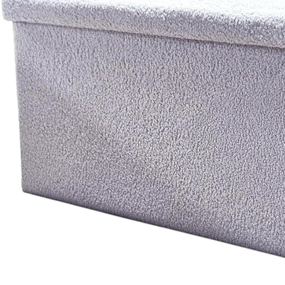 30" Black Boucle Storage Ottoman