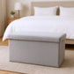 30" Gray Boucle Storage Ottoman