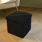 12" Black Boucle Cube Storage Ottoman