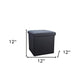 12" Black Boucle Cube Storage Ottoman
