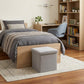 12" Taupe Boucle Cube Storage Ottoman