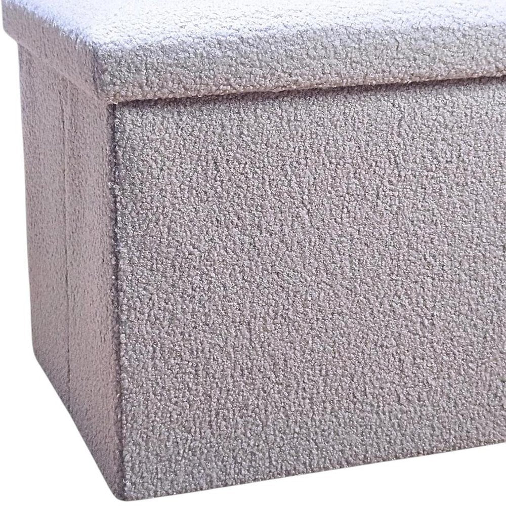 12" Black Boucle Cube Storage Ottoman