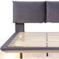 Gray Tufted Upholstered Queen Bed Frame With LED Lighting And USB