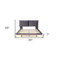 Gray Tufted Upholstered Queen Bed Frame With LED Lighting And USB