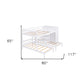 White Full Over Two Twins Wood Bunk Bed With Storage