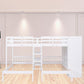 White Full Over Two Twins Wood Bunk Bed With Storage