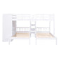 White Full Over Two Twins Wood Bunk Bed With Storage