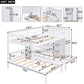 White Full Over Two Twins Wood Bunk Bed With Storage
