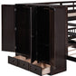 Espresso Full Over Two Twins Wood Bunk Bed With Storage