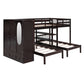 Espresso Full Over Two Twins Wood Bunk Bed With Storage