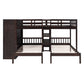Espresso Full Over Two Twins Wood Bunk Bed With Storage