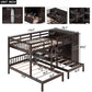 Espresso Full Over Two Twins Wood Bunk Bed With Storage