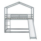 Gray Twin Over Twin Wood Bunk Bed With Slide
