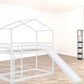 White Twin Over Twin Wood Bunk Bed With Slide