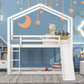 White Twin Over Twin Wood Bunk Bed With Slide