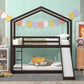 Espresso Twin Over Twin Wood Bunk Bed With Slide