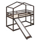 Espresso Twin Over Twin Wood Bunk Bed With Slide