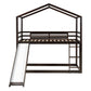 Espresso Twin Over Twin Wood Bunk Bed With Slide