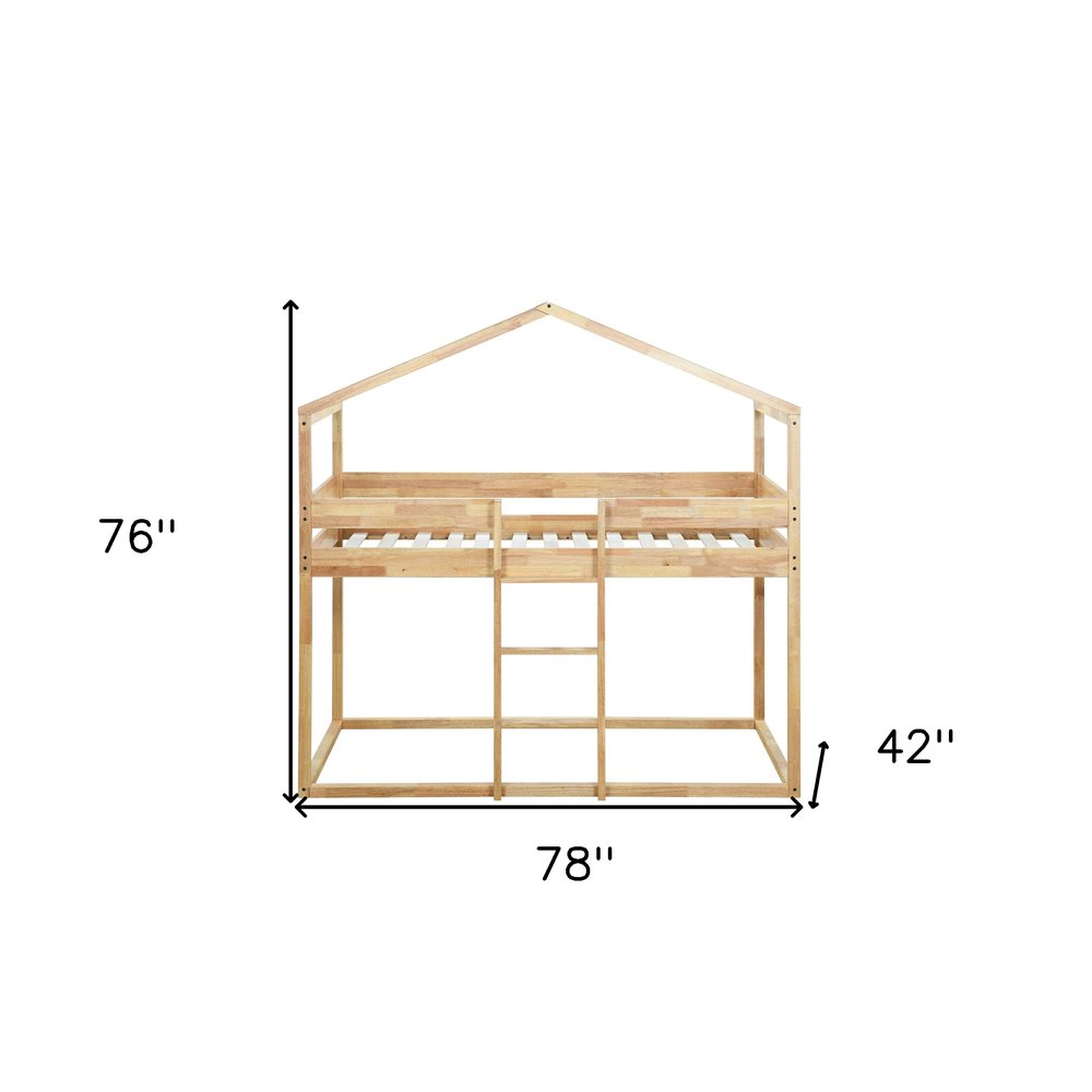 Natural Twin Over Twin Wood Bunk Bed