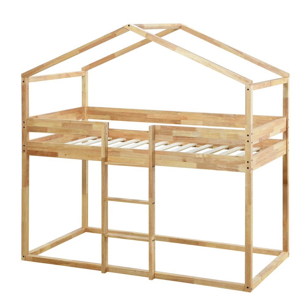 Natural Twin Over Twin Wood Bunk Bed