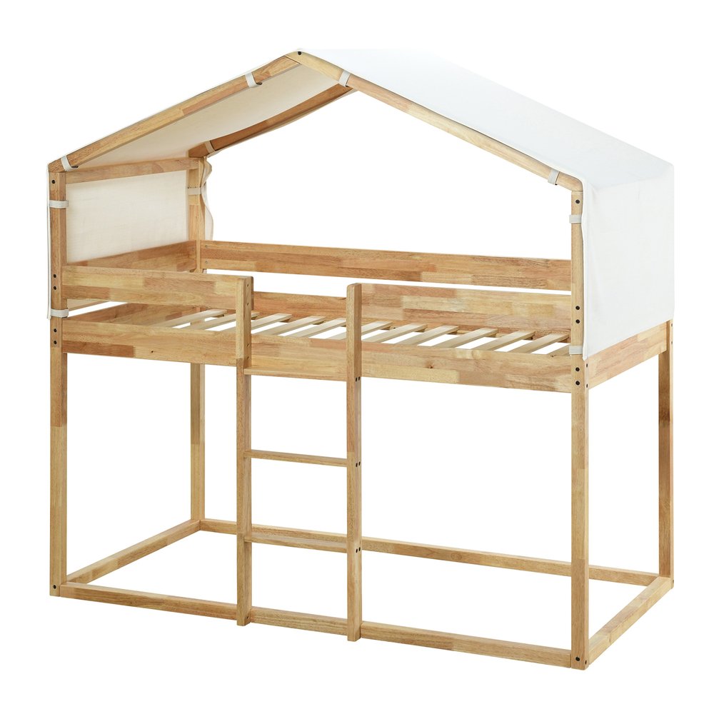 Natural Twin Over Twin Wood Bunk Bed