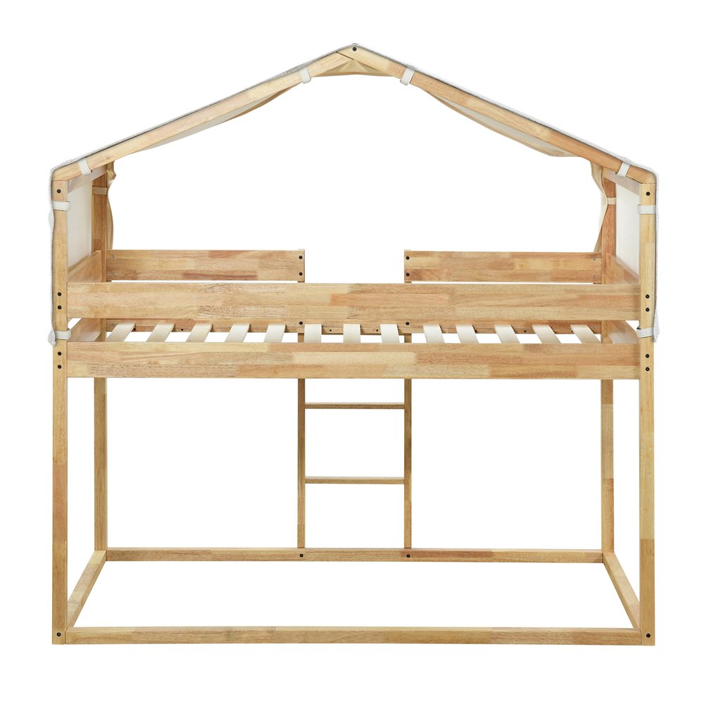 Natural Twin Over Twin Wood Bunk Bed