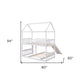 White Twin Over Twin Dollhouse Wood Bunk Bed With Slide