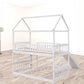 White Twin Over Twin Dollhouse Wood Bunk Bed With Slide
