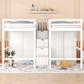 White Platform Wood Full Double Loft Bed