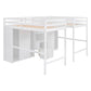 White Platform Wood Full Double Loft Bed