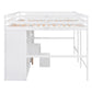 White Platform Wood Full Double Loft Bed