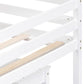 White Platform Wood Twin Loft Bed with Desk and Shelves